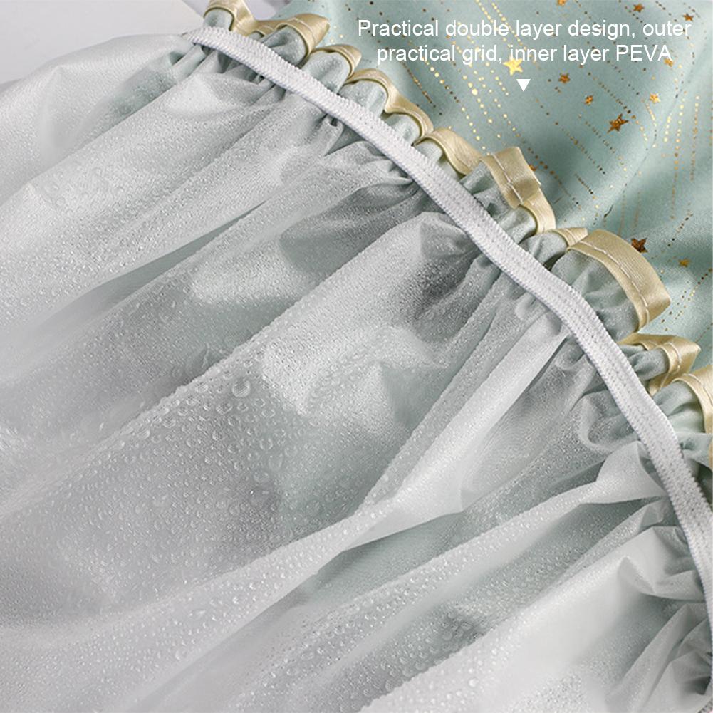 Waterproof Star Double Shower Cap Hair Cap Hot Gold Printed Terylene Cotton Shower Cap Bathing Women