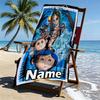 Custom Name Personalized Coraline Print Beach Towel, for Trip Camping Beach Party Home Decor, Birthday Gift for Family & Friends