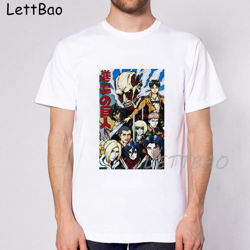 Fashion Japanese Anime Attack On Titan T Shirt Men Funny Cartoon Cool T Shirt Summer Casual