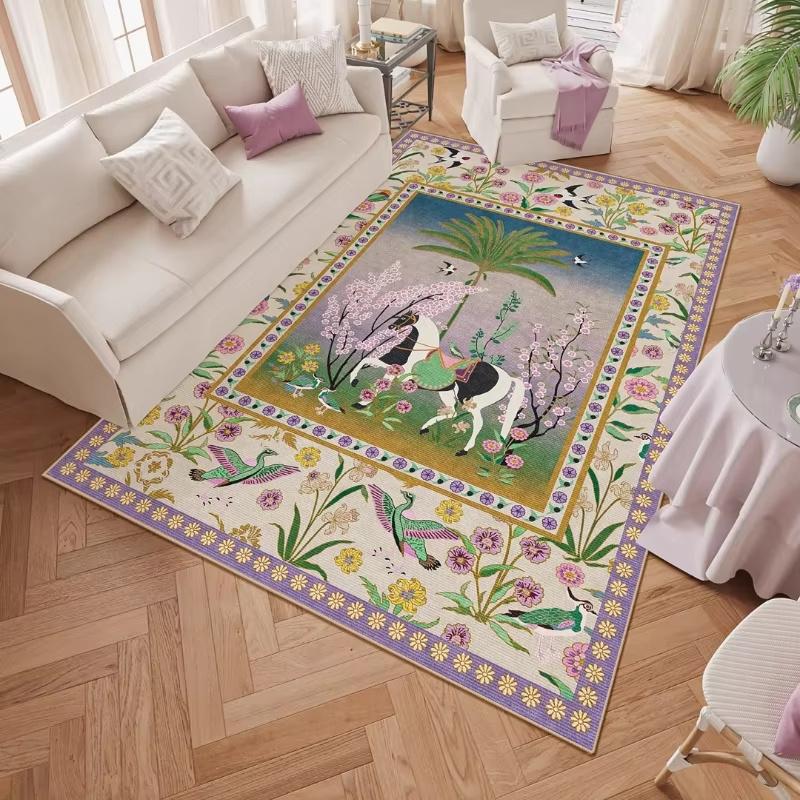 

Европейские красочные ковры с изображением лошадей Художественный французский креативный ковер для гостиной Большой ковер Цветочный ковер Ретро-ковры с изображением животных 40X60cm-16x24in