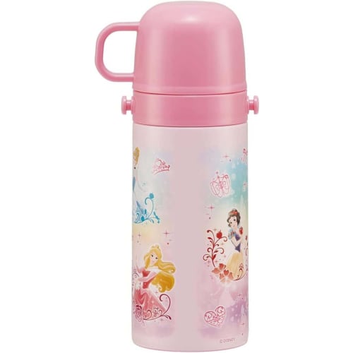 Skater 2WAY Straw with Cup Stainless Steel Kids Water Bottle 350ml Disney Princess 22 Girls SKCP3-A