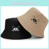 Stylish Double-sided Dog Print Fisherman Hat For Men And Women Trendy Sun Protection