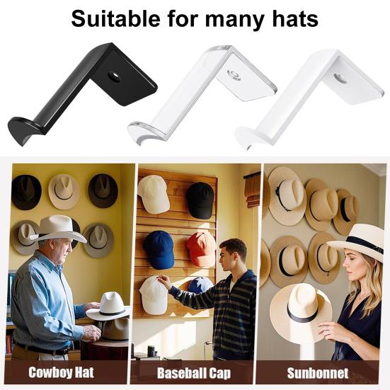 4/8Pcs Hat Hooks Cowboy Hat Racks Easy Installation Strong Adhesive Wall