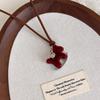  Minimalist Plush Pony Pendant Long Necklace For Women Vintage Leather Rope Sweater Chain Jewelry Accessories Gifts