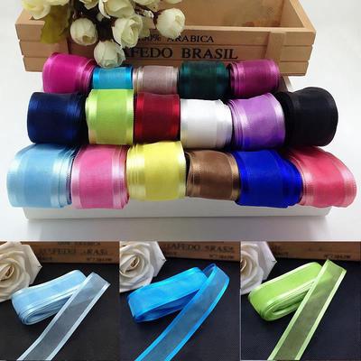 Cinta de gasa de Color caramelo, cinta de Organza satinada para decoración para fiesta de boda, cinta hecha a mano, embalaje de regalo