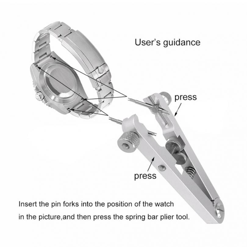 V-shaped Steel Watch Repair Tool, Practical Spring Bar Link Pins Remover for Watch Strap Disassembly and Replacement Work