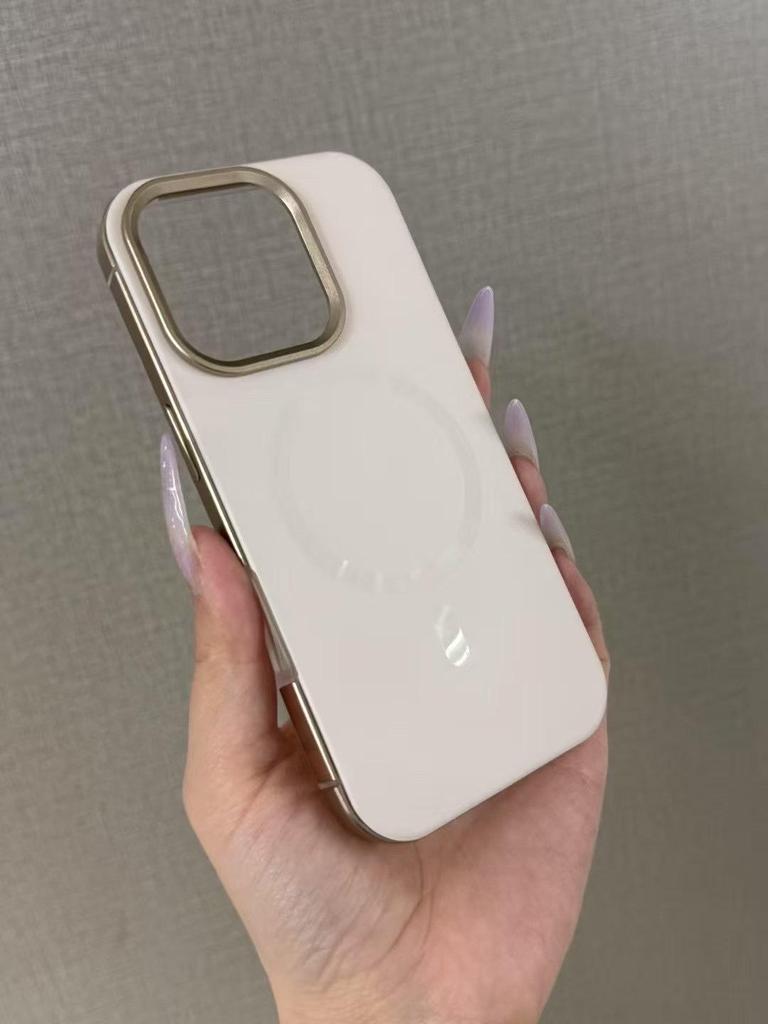 Premium Magnetische Kabellose Lade Metallrahmen Hülle für iPhone 17 Pro Max