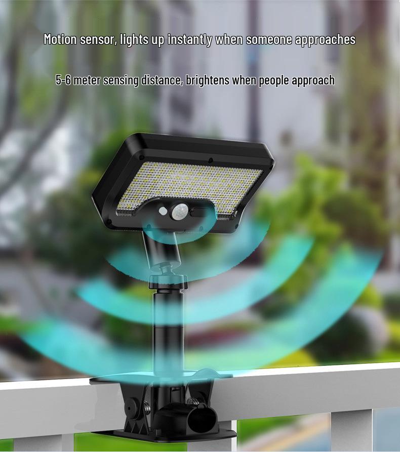 Solar-Powered Dual-User Clip-on Outdoor Wall Lamp with Remote Control