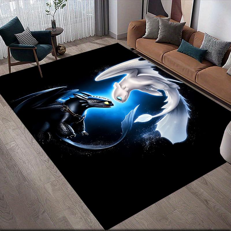 How To Train Your Dragon Toothless & Light Fury (2) Area Rug, HTTYD Fan Cozy Carpet, Great Gift.chl