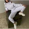 Autumn 2025 Minimalist Long Sleeve Fleece Sweatshirt & Elastic Waistband Long Pants Set