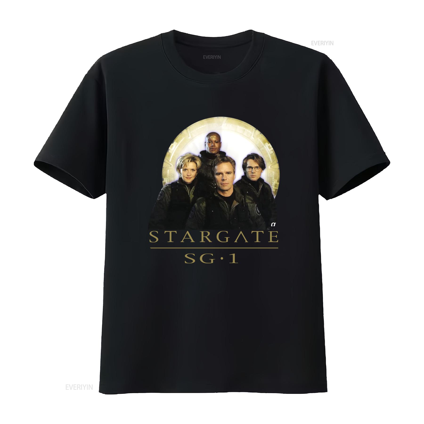 

Stargate SG1 Team Sci Fi TV Alien Show T Shirt for Fans vintage Washed Unisex Stretched Slightly Breathable homme Comfortable 4XL
