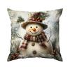 Vintage Santa Claus Snowman Pillowcase Bedroom Cushion Cover 100% Polyester Living Room Cushion Pillowcase Home Decor