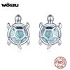 WOSTU Hot Sale 925 Sterling Silver Sea Turtle Tortoise Exquisite Silver Earrings for Women Fashion Korean Wedding Jewelry CTE406