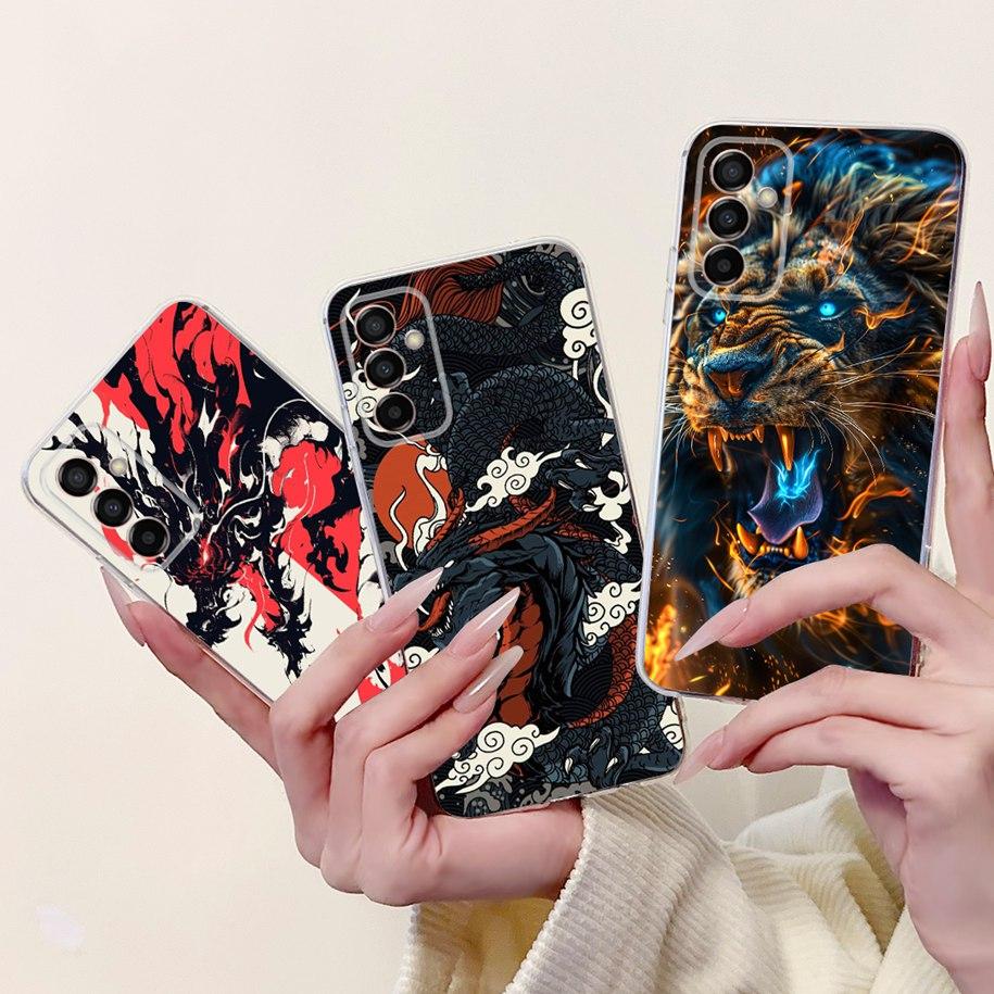 Case For Samsung Galaxy M13 M23 M33 M53 5G Cover SM-M236B SM-M336B SM-M536B SM-M135F Popular Dragon Cartoon Soft Silicone Bumper