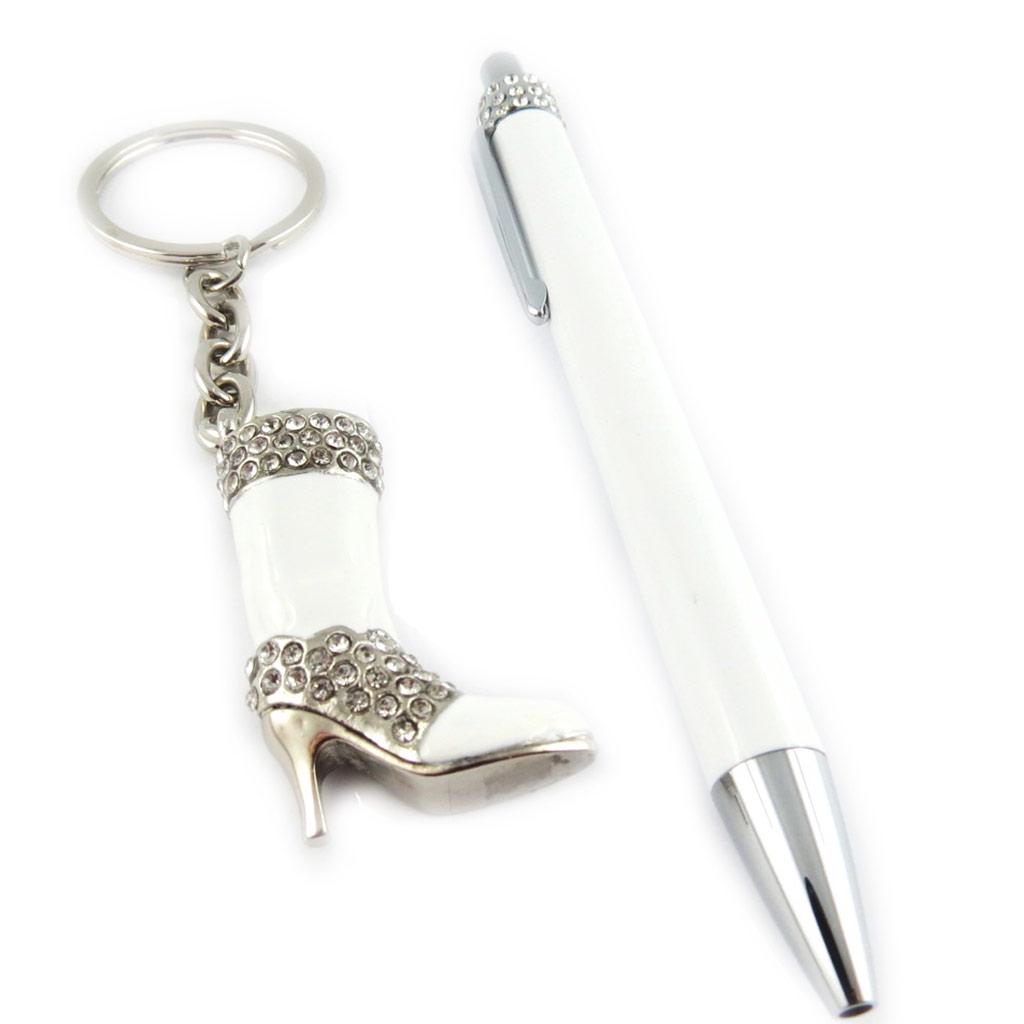 Les Trésors De Lily [L6811] - Coffret 'Sissi' blanc (stylo + porte-clés)