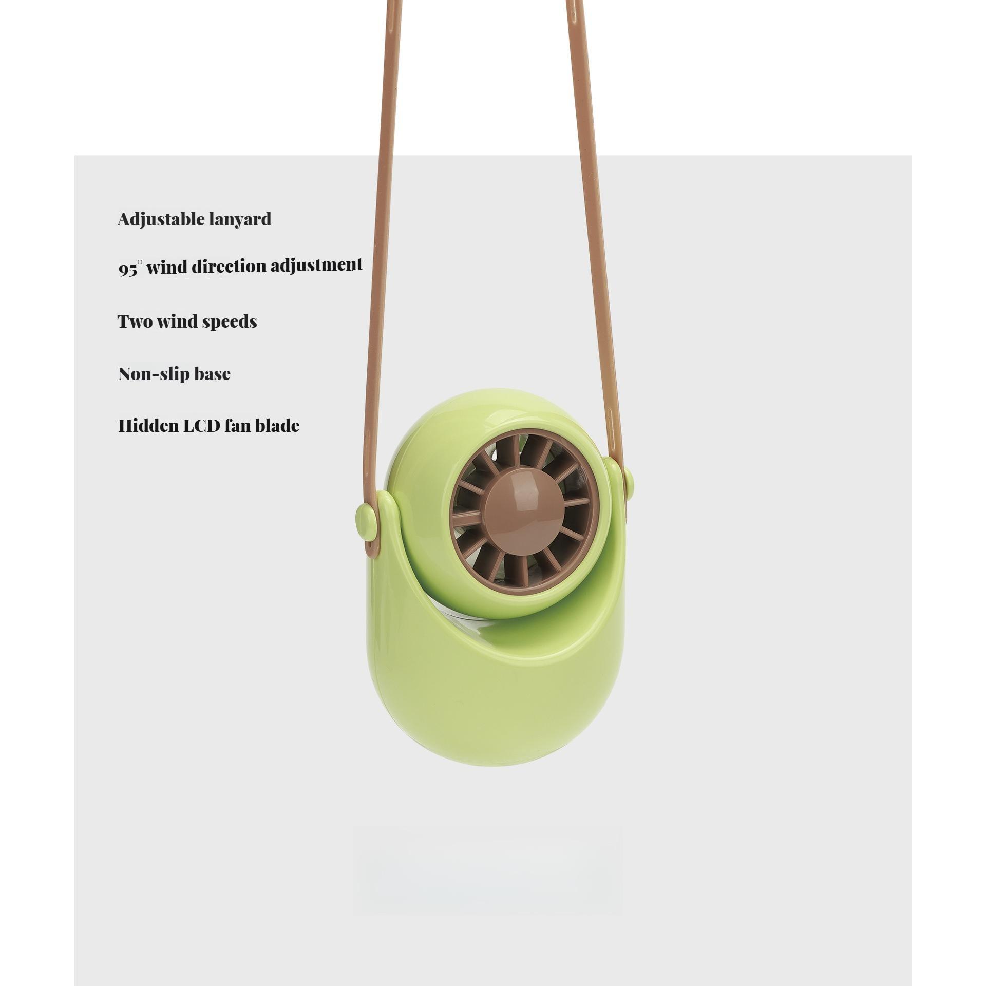 

Summer USB Rechargeable Desktop Turbine Fan with Neck-Hanging and Handheld Feature Ideal for Home Office Outdoor School and Work зелений