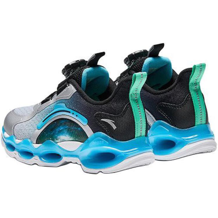 Anta Kids Energy Ring 10.0 Knob Non-Slip Wear-Resistant Low-Top Running Shoes Kids Running Shoes Silver Black 312449901-1