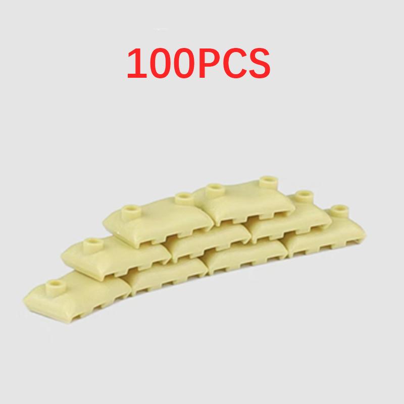 50/100PCS Military Sandbag DIY Army Scene Parts Compatible WW2 Soldiers Figures Weapon Building Blocks Toys for Children