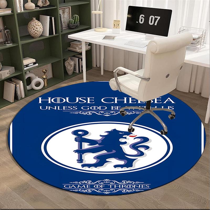 1PC round rug Chel-sea Fc Printed Round Area Rug ,Rug For Home Office, Round Chair Rug, Decorative Carpet Fan gifts Christmas gift