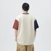 New Summer Contrast Letter Embroidered Loose T-shirt for Men Heavy Pure Cotton Japanese