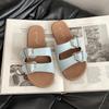 Flat-bottomed Slippers Women's Summer Fashion Belt Buckle Soft Bottom Versatile Word Lazy Pedal Beach Cool Slippers