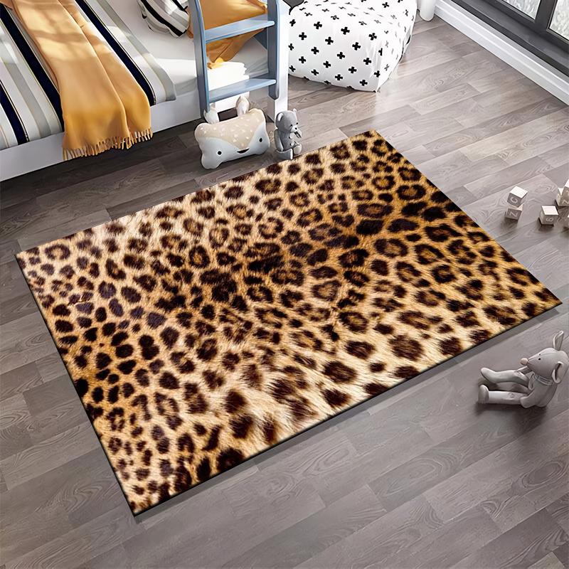 Leopard Print Area Rug - Modern Animal Pattern Carpet for Home Decor Suitable for Use As an Anti-slip for Living Room Bedroom Sofas