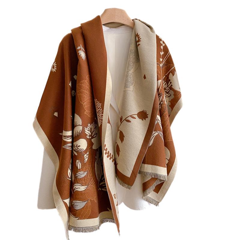 Imitation Cashmere Scarf Versatile Printed Warm Air Conditioner Shawl With High-End Fashion Scarf Women