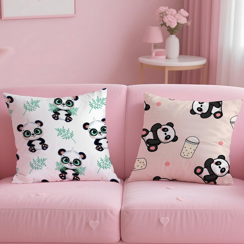 Lovely Panda Pillow Case Short Plush Double-Sided Printing Home Machine Washable In Warm Winter Cushion Cover