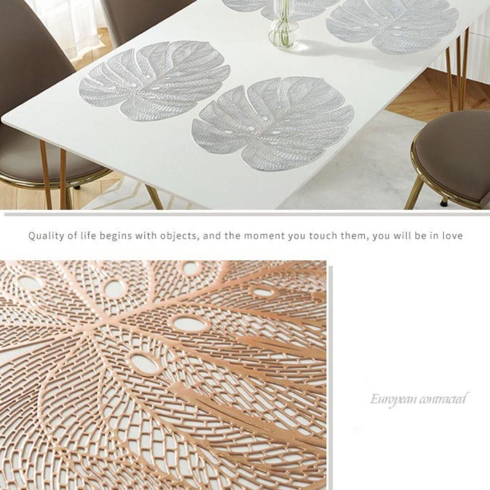 3pcs Hollow Table Mat Anti-stain Tableware Pad Dinner Table Decoration Coaster  Wedding
