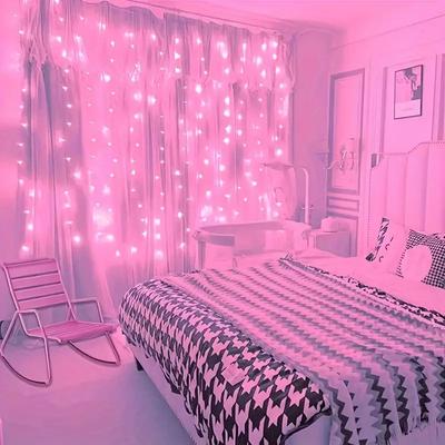 Heimdekoration USB 8 Modi Lichterkette LED Vorhanglichter mit Fernbedienung für Schlafzimmer Hochzeit
