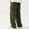 Men's Casual Versatile Retro Workwear Pants, Loose Straight Zipper Casual Pants