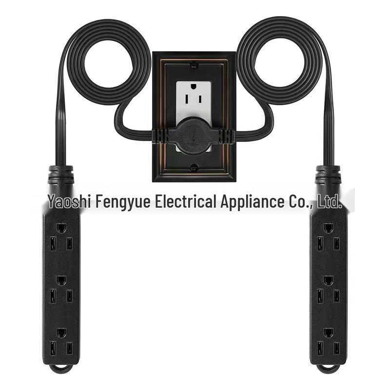16AWG 3.6m Indoor Splitter Extension Cord with Flat Plug & Grounded Socket
