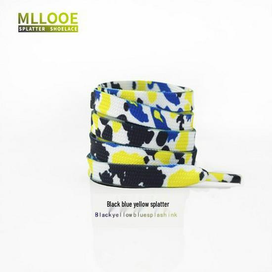 Black and White Splatter Ink Shoelaces for AF1, Dunk, Skate, and Casual Shoes