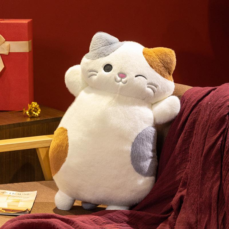 

Soft three-flower cat throw pillow plush toy doll kitten doll children s company soothing doll 42cm（0.3kg）