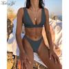 Neu Qualität Bikini Badeanzug Europa und Die Vereinigten Staaten Sexy Versammelt Einfarbig Split Bikini Badeanzug