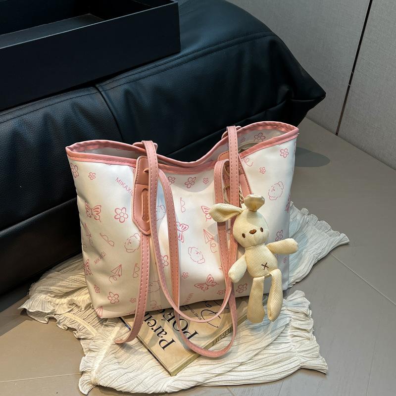 Large-capacity Bags Women's Foreign Style Is Versatile 2025 Spring and Summer New Fashion Casual Printed Shoulder Bag Tote Bag
