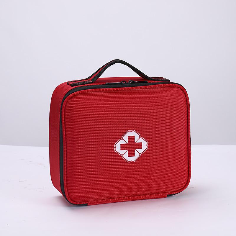 Large Capacity Outdoor & Home First Aid Kit - Portable Handheld Fabric Storage Box for Travel, Epidemic Prevention, Car & Student Use