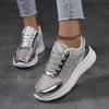 TUINANLE Women's Fashion Shoes: Shimmering Silver Styles, Dazzling Sneakers, and Trendy Casual Lace-up Sneakers