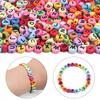 100pcs 6.8mm Acrylic Letters Beads Multicolor Flat Round Alphabet Loose Spacer Beads For Jewelry Making DIY Bracelet Accessories