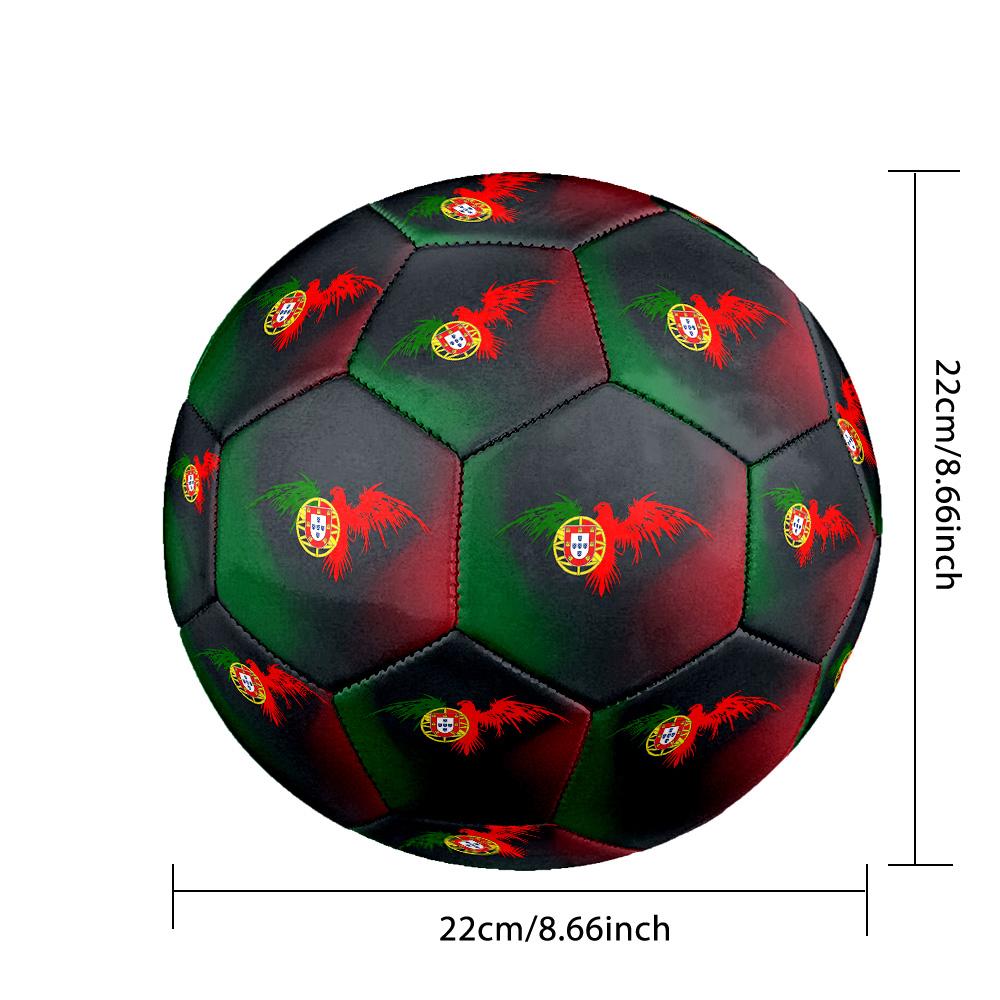 Portugal Football Printed Size 5 Soccer Ball Wear Resistant Standard Adult Training Football Fan Gift for Indoor Outdoor Match Sports