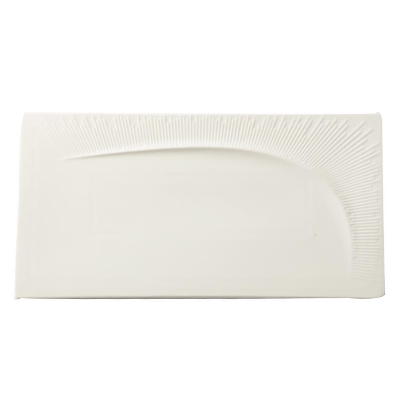 Ceramic Cake Flat White Rectangular Plate Sushi Plate Baking Tableware Creative Steak Plate Restaurant Commercial Plate