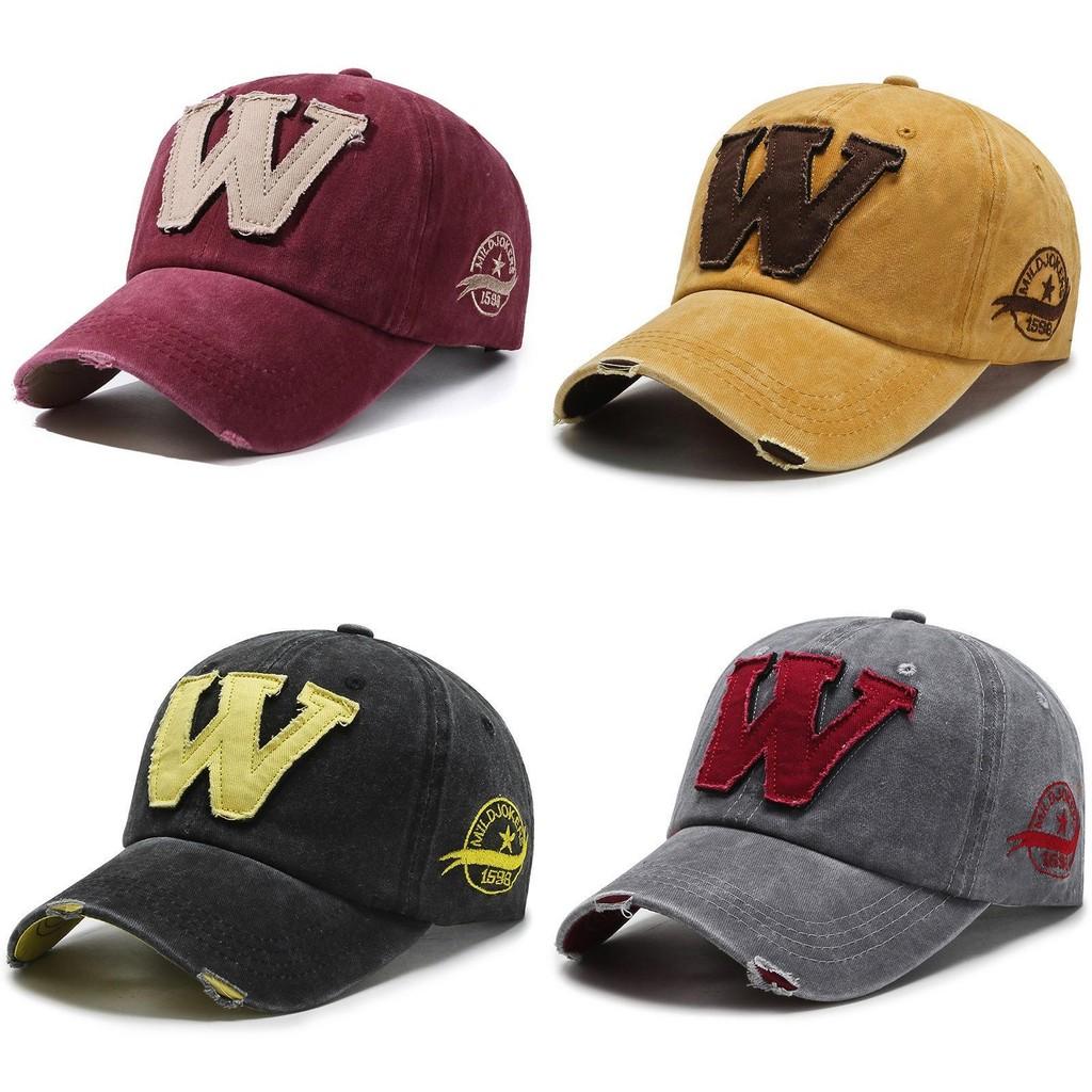 W Baseball Letter Cap Unisex Denim Outdoor Sun Protection Adjustable Gift Hat