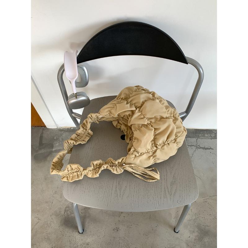 New pleated puff cloud bag solid color fashion shoulder messenger bag casual large capacity nylon dumpling bag