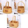with Handle Handwoven Flower Basket Rustic Style Organizer Basket Practical Storage Basket  Picnic