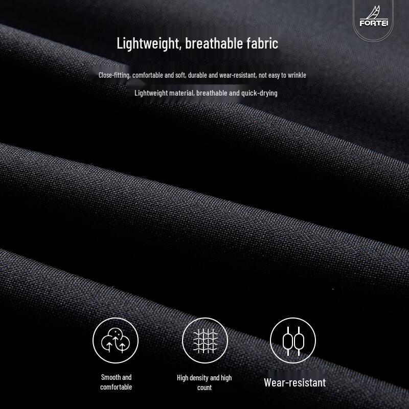 FORTEI Men's Lightweight Breathable Straight-Leg Business Casual Trousers