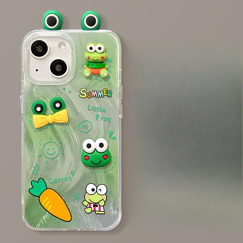 

Подходит для Opporeno12 Чехол для мобильного телефона из перьевой пряжи Vivox90 Трехмерная кукла-лягушка Невидимая подставка Redmi K70 Женский OPPO Reno 12