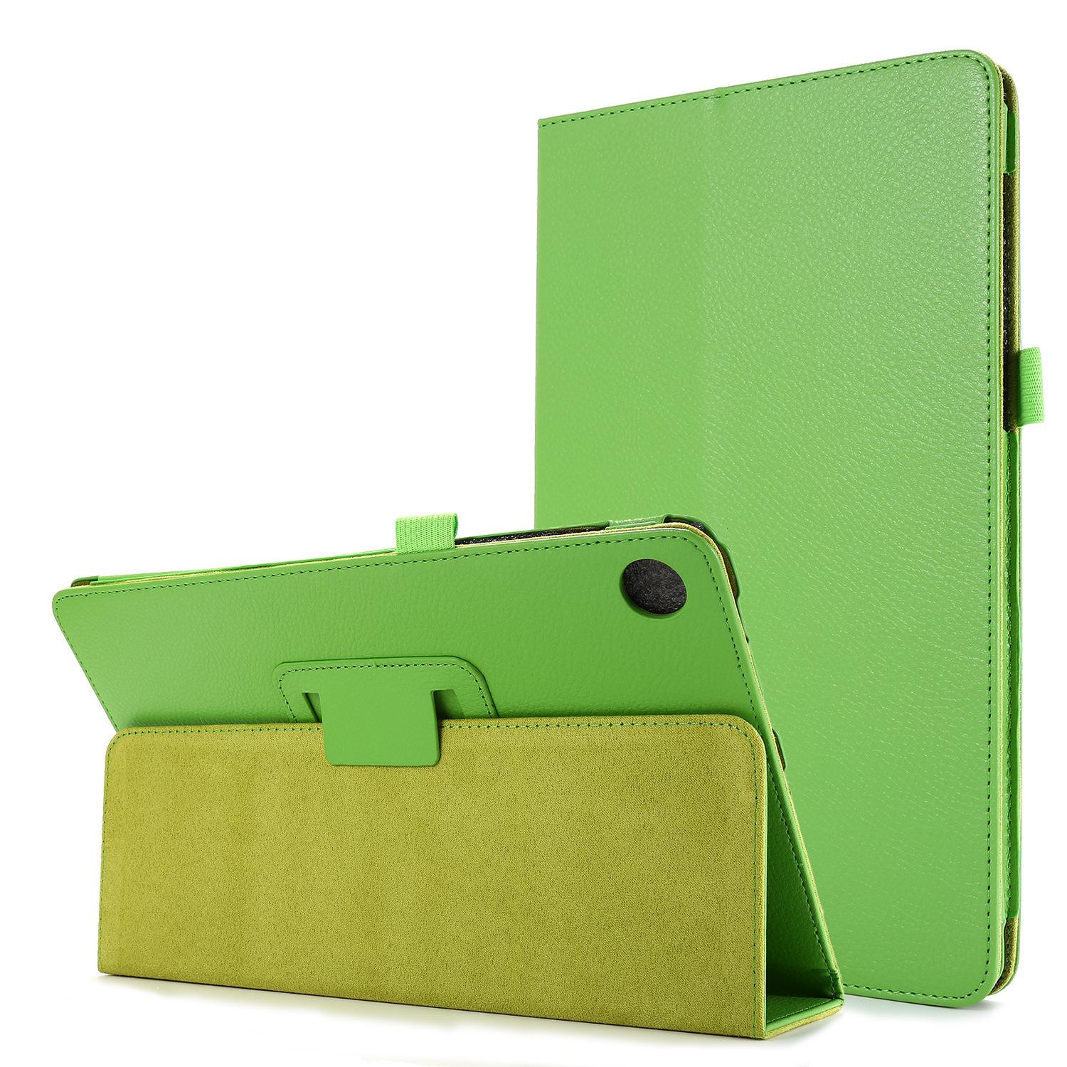Étui à rabat pour Samsung Galaxy Tab A 10.1 T510 T580 Housse de tablette Tab A9+A11+plus 11 X210 A8 10.5 Cuir PU Fundas Coque Tab A11(8.7inch)X130 vert