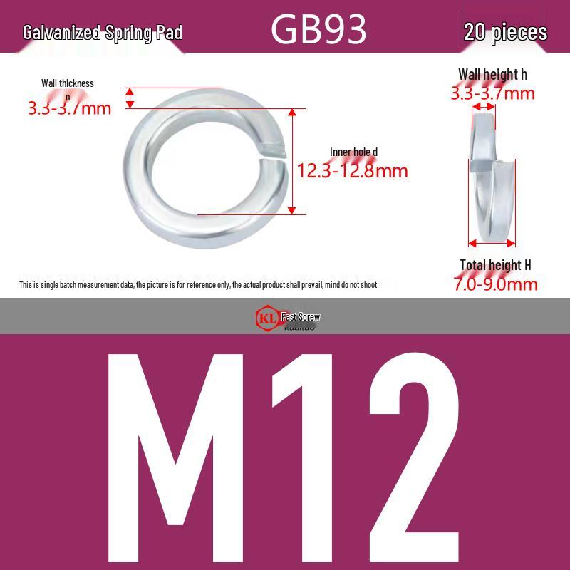Galvanized Hex Nuts, Flat Washers, Spring Washers in M2-M48, Blue and White Zinc Coated