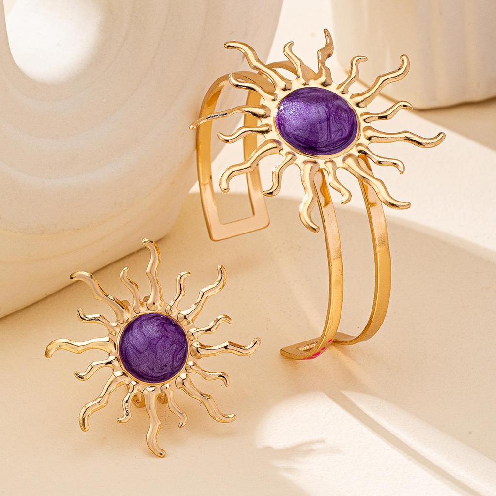 Elegant Sunflower Bracelet & Ring Jewelry Set for Women
