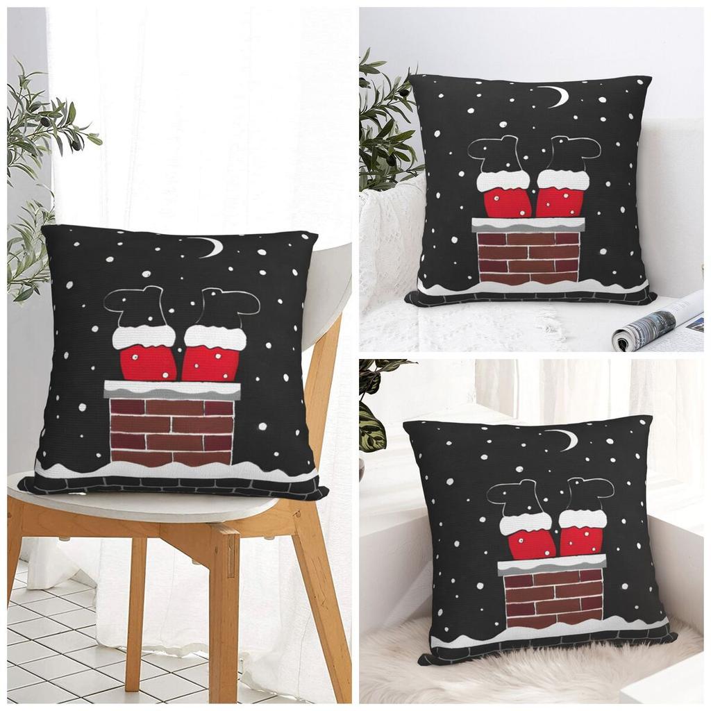 Christmas Humor Pillow Case Cushion Cover Polyester Graphic Pillow Cover Kawaii Pillowcases For Chair Sofa Home Decoration